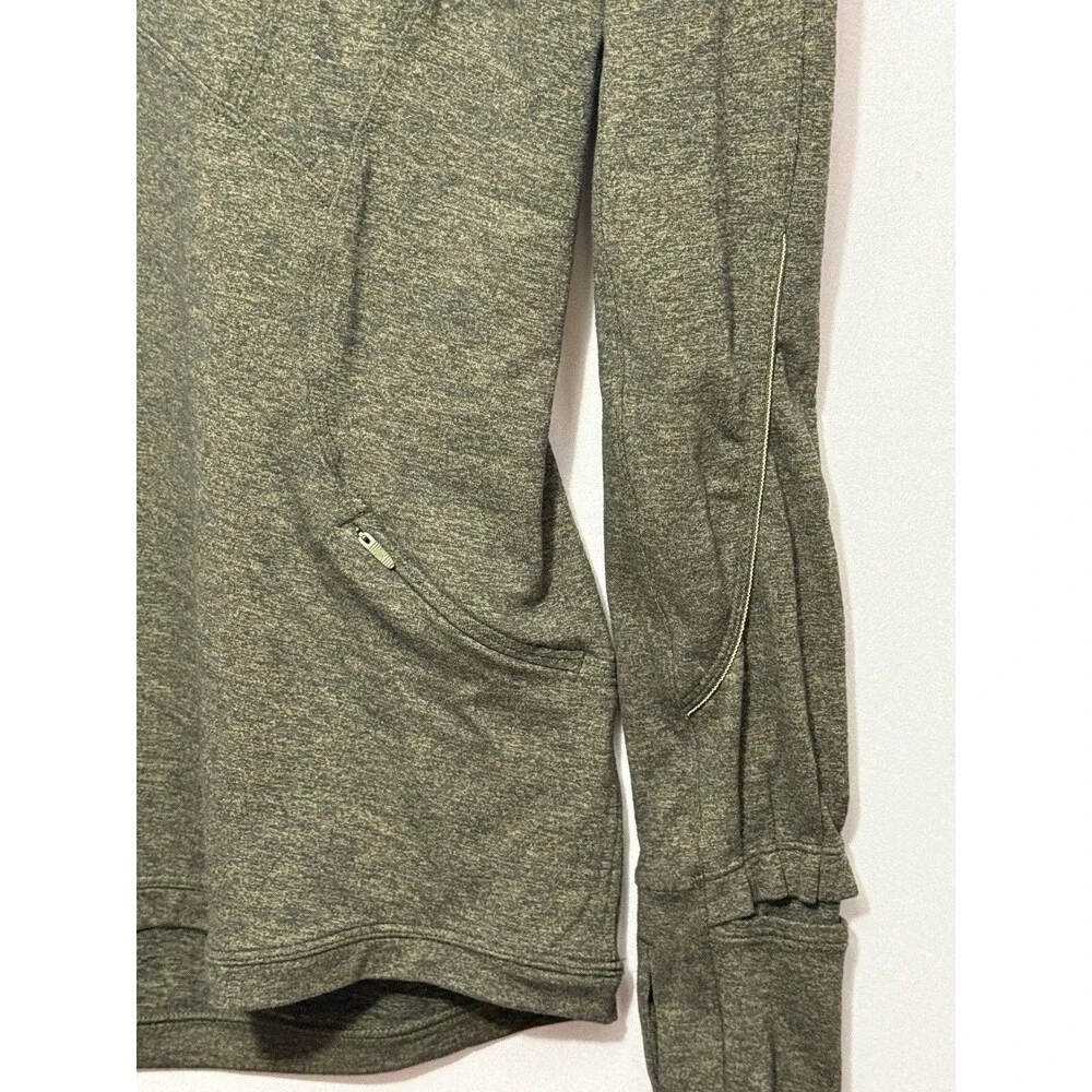 Lululemon Extra Mile 1/2 Zip Pullover Womens 6 Heathered Utilitarian Green